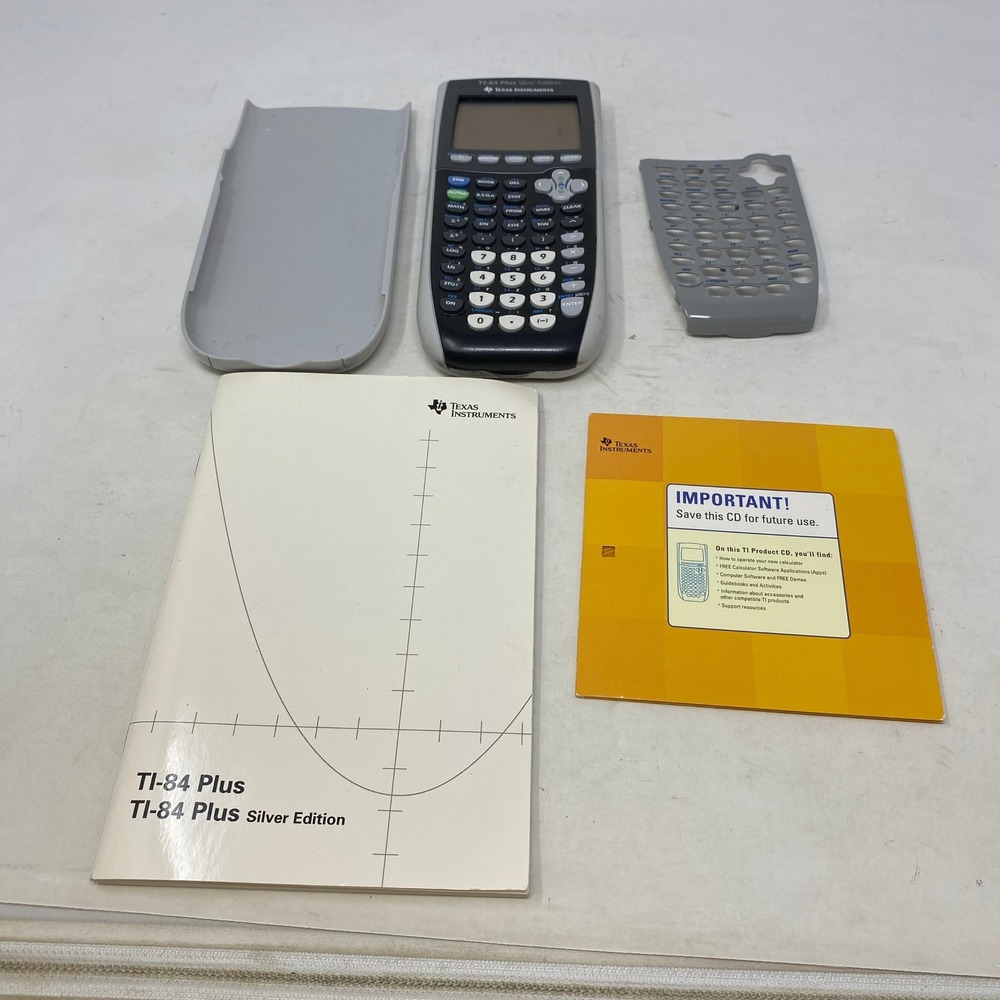 Texas Instruments TI-84 Plus Silver Edition Graphing Calculator Manual CD Bundle